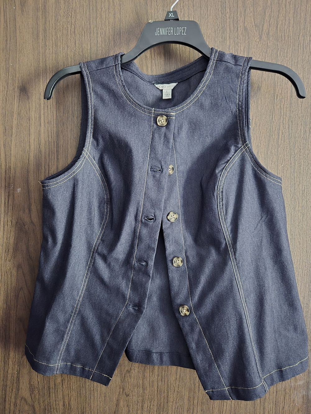 Cato Blue Denim-Look Sleeveless Top